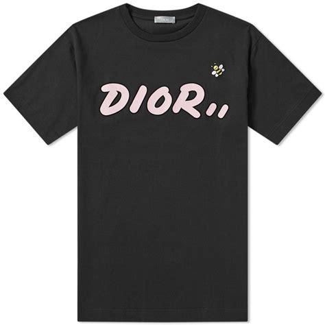 dior bee t-shirt|black cotton t-shirt with bee.